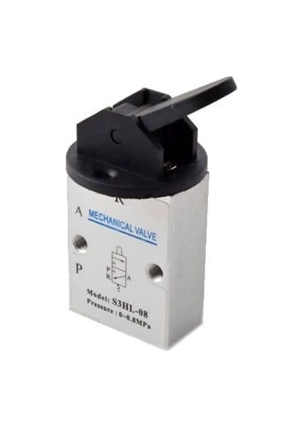 Mini Mekanik 3/2 Valfler 1/8 3-2 Mandallı Valf