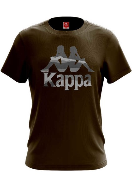 Erkek Baskılı T-Shirt Zelkal Haki