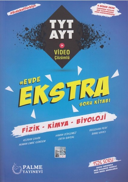 TYT AYT Fizik Kimya Biyoloji Evde Ekstra Soru Kitabı