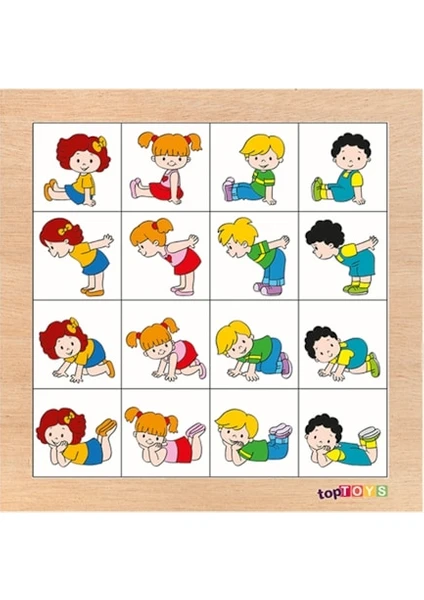 Aynı Duruşları Eşleştirelim Ahşap Puzzle