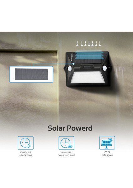 Solarway-2 LED Bahçe Aydınlatma 8 Renk Suya Dayanıklı Sensörlü Güneş Enerjili