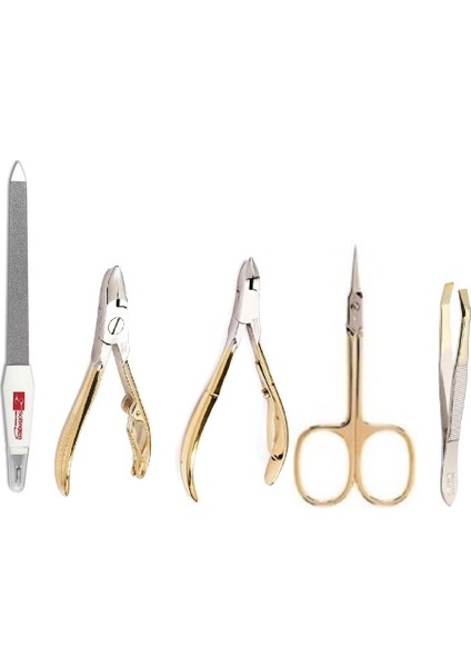Tırnak Pensi 258 G+ Makas 2071 G + Cımbız 7335 + Et Pensi 148 G + Tırnak Törpüsü 5151/8