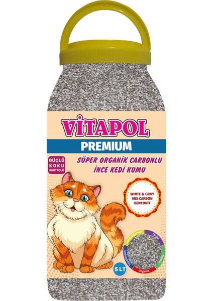 Premium Süper Organik Carbonlu Kedi Kumu 5 Lt