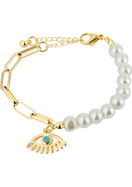 Altın Kaplama Gözlü Bileklik
