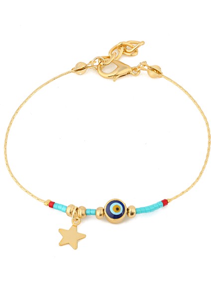 Turkuaz Taşlı Yıldız Bileklik