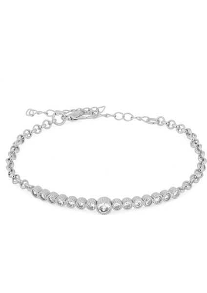 Gümüş Kaplama Zirkon Taşlı Bileklik