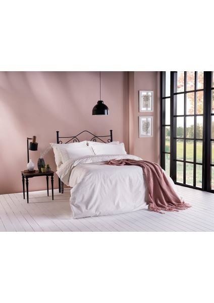 Venita Nakışlı Çift Kişilik Nevresim Takımı Pudra