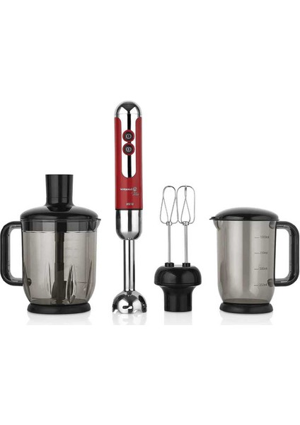 A447-10 Mia Mega Kırmızı / Krom Blender Set