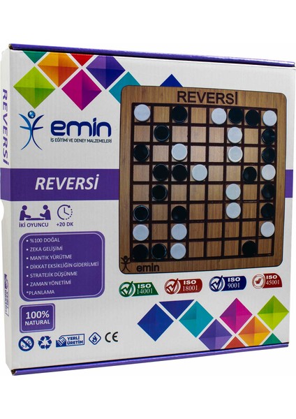 Ahşap Reversi Zeka ve Strateji Oyunu