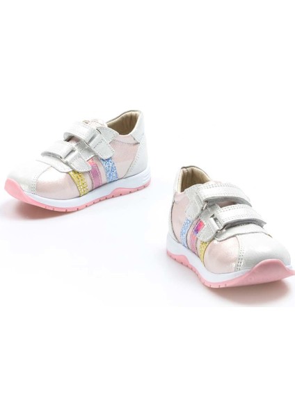 Hakiki Deri Gümüş Pembe Bebek Casual Ayakkabı 006ba800