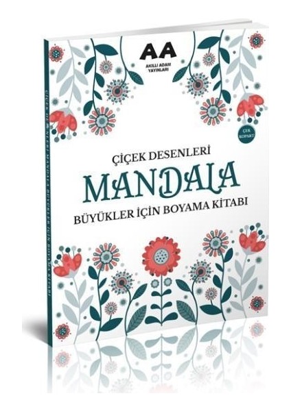 Mandala Çiçek Desenleri Büyükler İçin Boyama Kitabı