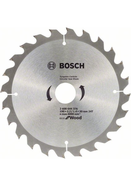 Optiline Eco Serisi Ahşap için Daire Testere Bıçağı 190*30 mm 24 Diş (2608644376)