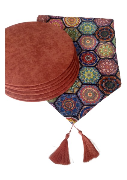 Amerikan Servis Petek Desenli Runner 6 Tarçın Supla