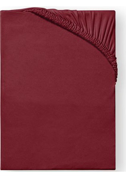 Tek Kişilik Pamuk 100x200 cm Penye Kumaş Lastikli Çarşaf Bordo