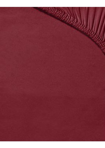 Tek Kişilik Pamuk 100x200 cm Penye Kumaş Lastikli Çarşaf Bordo
