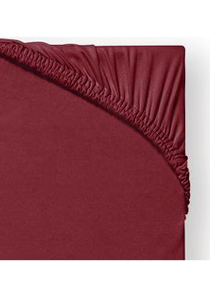 Tek Kişilik Pamuk 100x200 cm Penye Kumaş Lastikli Çarşaf Bordo