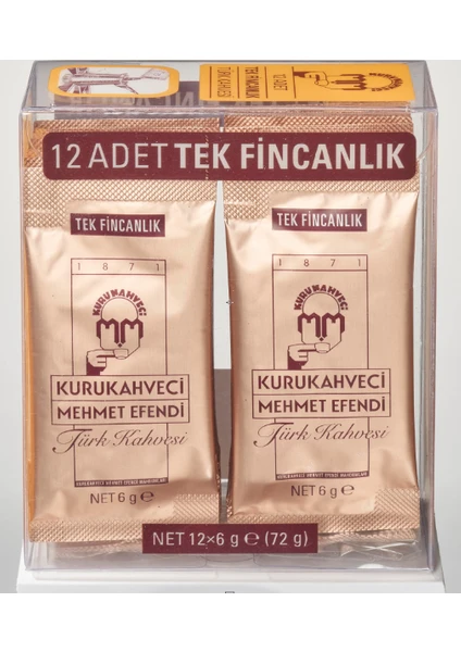 Mehmet Efendi Kurukahveci Mehmet Efendi Tek Içimlik Türk Kahvesi 12 x 6 gr