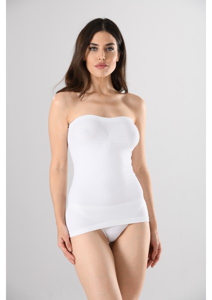 Büzgülü Straples Uzun 11040 Örme Seamless Dikişsiz Soft Basic Kadın Atlet