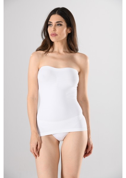 Büzgülü Straples Uzun 11040 Örme Seamless Dikişsiz Soft Basic Kadın Atlet