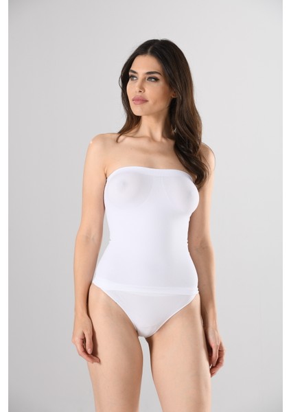 Straples Uzun 1403 Örme Seamless Dikişsiz Soft Basic Kadın Atlet