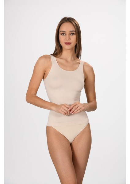 Kalın Askılı 1601 Örme Seamless Dikişsiz Soft Basic Kadın Atlet
