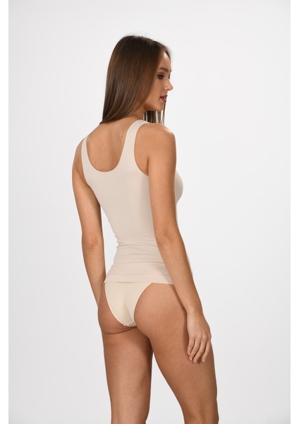Kalın Askılı 1601 Örme Seamless Dikişsiz Soft Basic Kadın Atlet