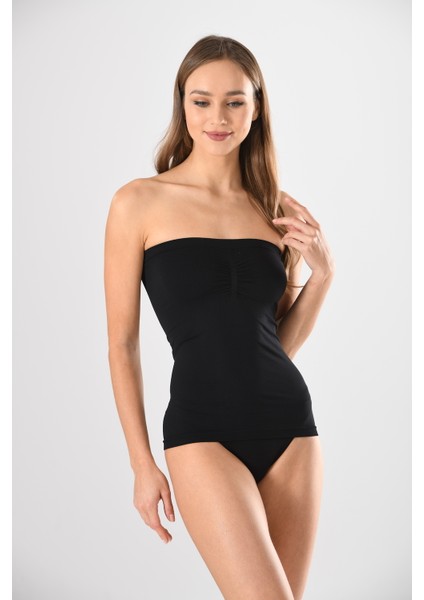 Büzgülü Straples Uzun 11040 Örme Seamless Dikişsiz Soft Basic Kadın Atlet