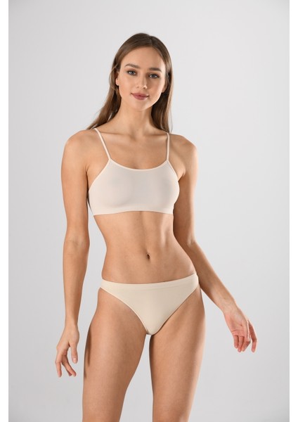 Ince Askılı 11115 Sıfır Kol Örme Seamless Dikişsiz Basic Kadın Büstiyer