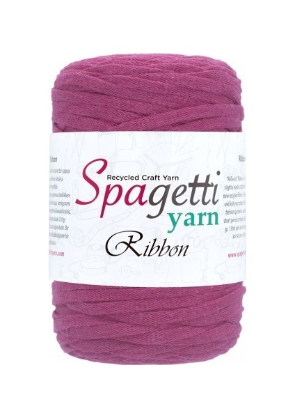 Spagettiyarn Fuşya Ribbob İp