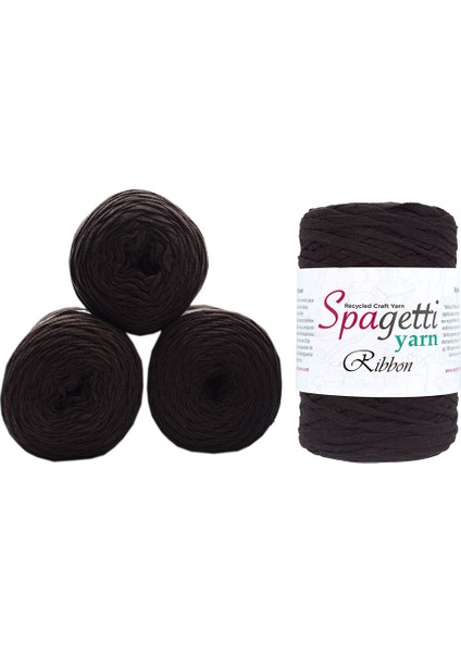 Spagettiyarn Orta Kahve Ribbon 11 4'lü Set