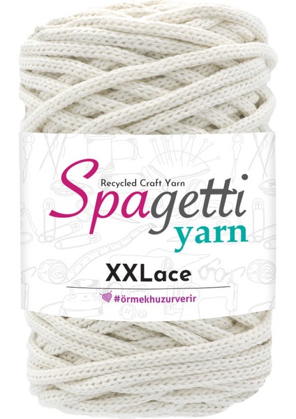 Spagettiyarn Şeker Beyaz XXLace İp