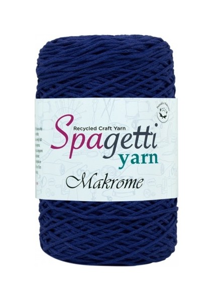 Spagettiyarn Saks Mavi Pamuk Makrome İp