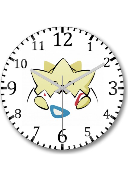Togepi Duvar Saati Bombeli Gercek Cam