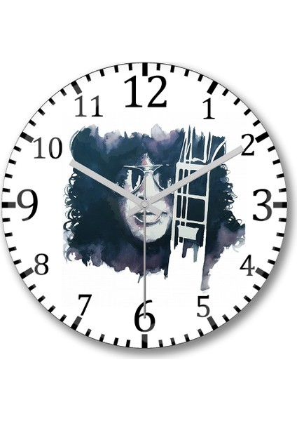 Slash Guns´n Roses Duvar Saati Bombeli Gercek Cam