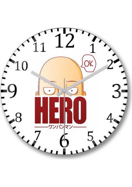 One Punch Man Ok Duvar Saati Bombeli Gercek Cam
