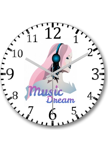 Luka Music Dream Müzik Duvar Saati Bombeli Gercek Cam