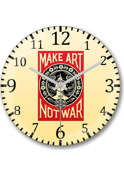 Make Art Duvar Saati Bombeli Gercek Cam
