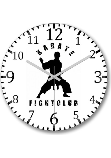 Karate Fight Club Duvar Saati Bombeli Gercek Cam