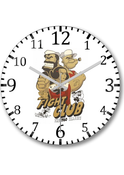 Fight Club Retro Temel Reis Duvar Saati Bombeli Gercek Cam