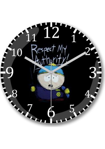 Cartman Duvar Saati Bombeli Gercek Cam