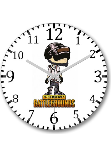 Battlegrounds Duvar Saati Bombeli Gercek Cam
