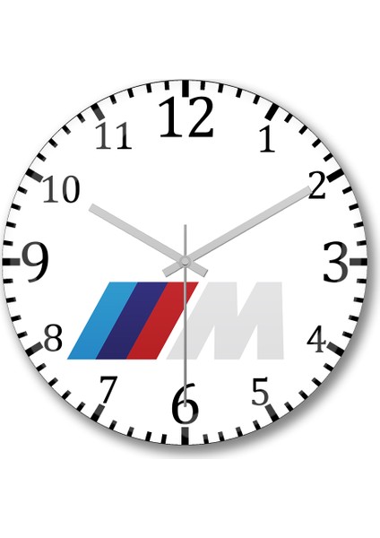 Bmw M Logo Duvar Saati Bombeli Gercek Cam