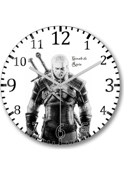 The Witcher Duvar Saati Bombeli Gercek Cam (2)