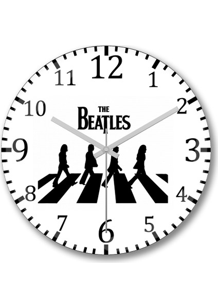 The Beatles Duvar Saati Bombeli Gercek Cam