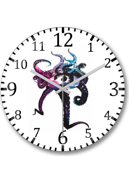 Octopus Eye Duvar Saati Bombeli Gercek Cam