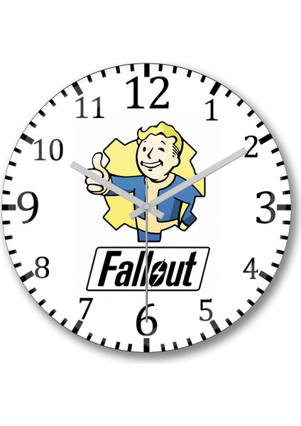 Fallout Vault Boy Duvar Saati Bombeli Gercek Cam