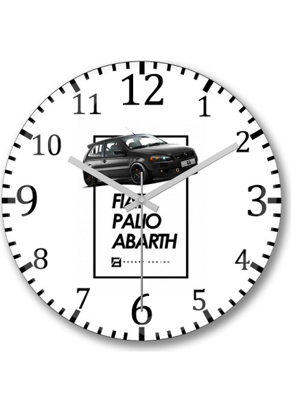 Fiat Palio Abarth Race Style Duvar Saati Bombeli Gercek Cam