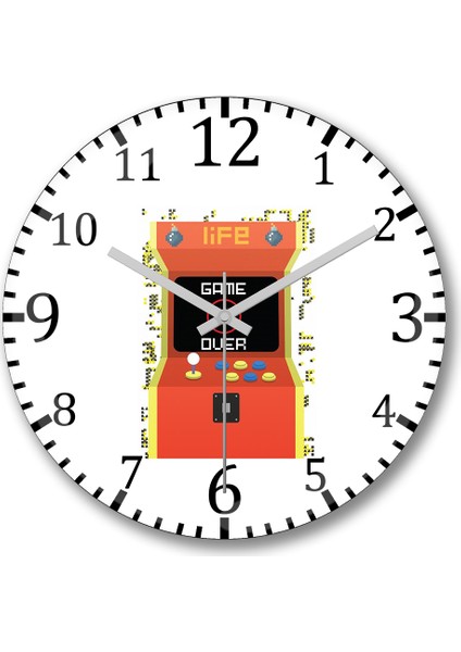 Game Over Atari Oyun Duvar Saati Bombeli Gercek Cam
