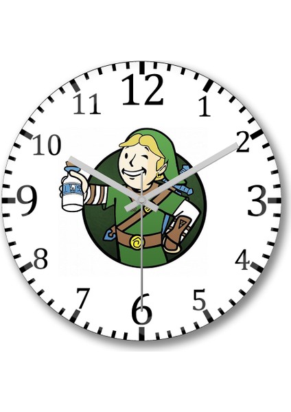 Link Vault Boy Duvar Saati Bombeli Gercek Cam