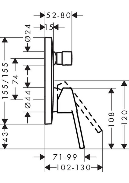 Logis Loop Ankastre Banyo Bataryası Kare